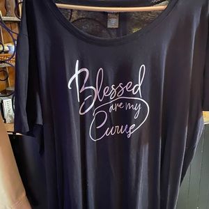 Cute black T “Blessed are my Curves” 3X